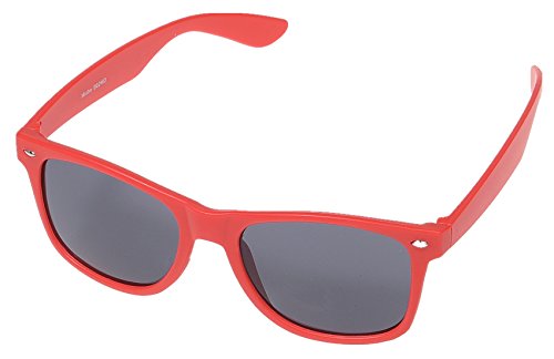 Miobo Sonnenbrillen Party Brillen 1980 style Retro Atzen Nerdbrille Hornbrille Sonnenbrille oder Klarglas Schwarz (Rot Sonnenbrille) von Miobo