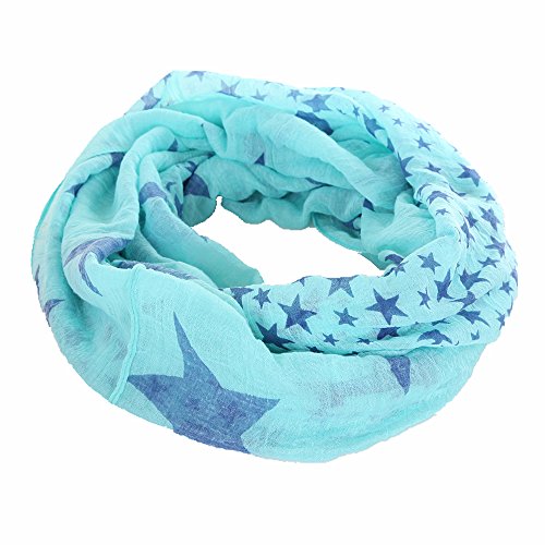 Miobo Stern Loopschal leichter breiter Snood Schlauchschal Rundschal Himmelblau von Miobo