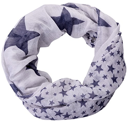 Miobo Leichter breiter Stern Loopschal Snood Schlauchschal Rundschal in vielen schönen Farben (One Size, Grau) von Miobo