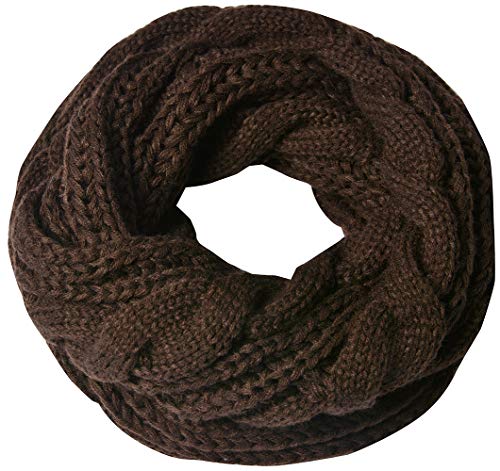 Miobo Strick Loop Schal, Zopf Muster Winterschal, Wolle warmen, Hochwertiges, Unisex mit Einheitsgröße (Braun) von Miobo