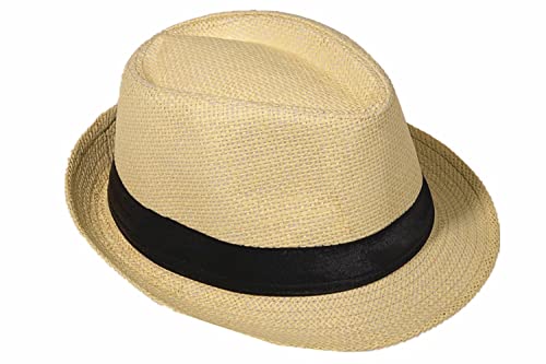 Miobo Strohhut, Panamahut Fedorahut,Trilby-Design,Sonnenschutz 60-Strohhut-Beige von Miobo