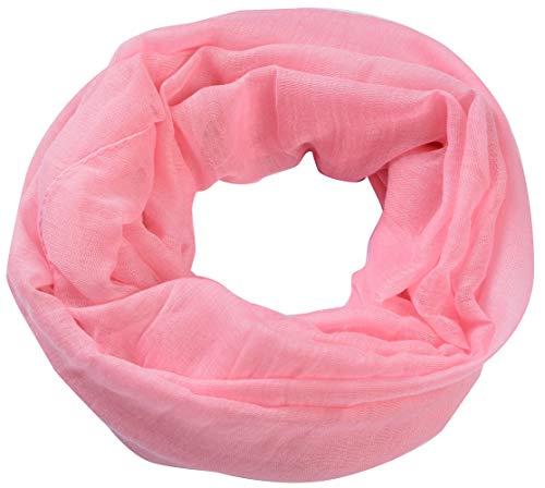 Miobo Loop Schal Crinkle Schal Halstuch Unifarbe 70 x 180cm Frühling Sommer Herbst Rund Rosa von Miobo