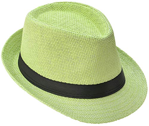 Miobo Strohhut, Panamahut Fedorahut,Trilby-Design,Sonnenschutz 54-Strohhut-Gruen von Miobo