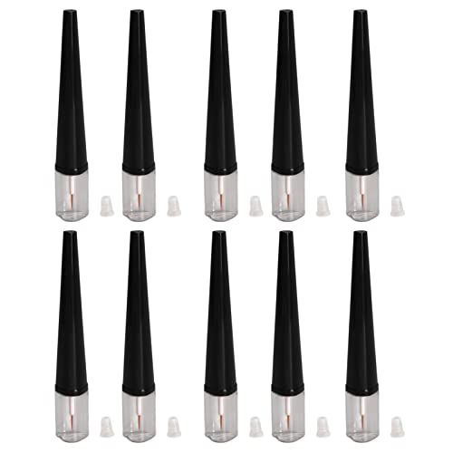 10 Stücke 5 ML Leere Klare Kunststoff Eyeliner Tube Behälter Mascara Flaschen Make-up Wimpern Tube Eyeliner Fläschchen mit Schwarzem Deckel Wimpernwachstumsöl Aufbewahrungshalter Eye Gloss Liquid Tube von Miokycl