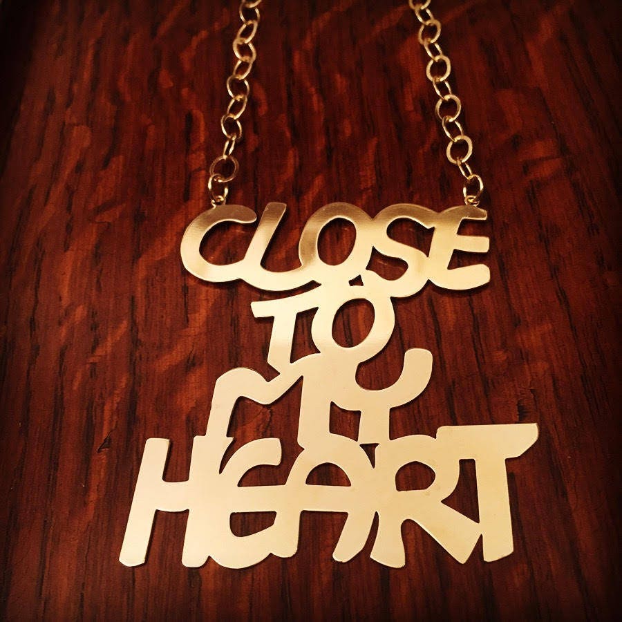 Halskette Mit Wörtern, in Der Nähe Von Meinem Herzhalskette, Handschrift-Anhänger, Gold-Anhänger, Geschenk Für Sie von MiolaJewelry