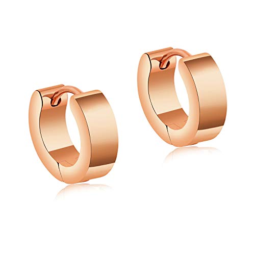 MIOMI Ohrringe aus hochwertigem Titanstahl in Gold Optik Creolen Ohrringe Antiallergisch für Damen und Herren Kreolen (Rosegold) von Miomi