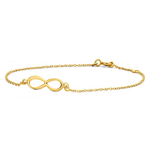 MIORE Armband Damen –9K Gold(375)-Goldkette mit Infinity-Anhänger, Armband Gold Unendlichkeitszeichen, Gold Schmuck, Schmuck Damen allergenfrei & handgemacht in Italien -geliefert in Schmuckschatulle von MIORE