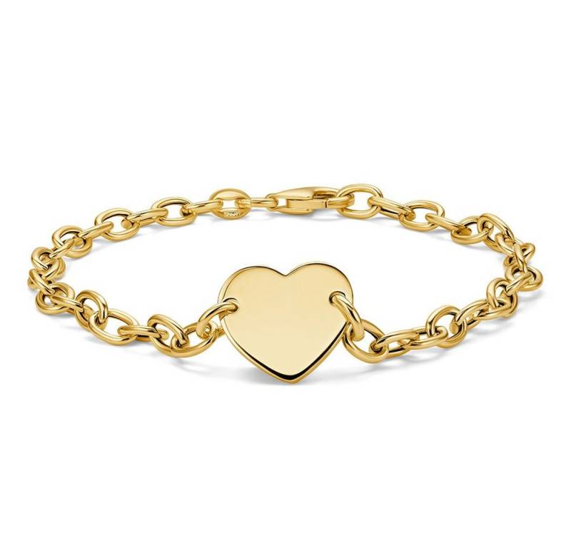 Miore Armband SIL007B - mit Herz - 18 kt vergoldetes 925 Sterling Silberarmband, Armbandlänge 19 cm & 4,5 cm Breit von Miore