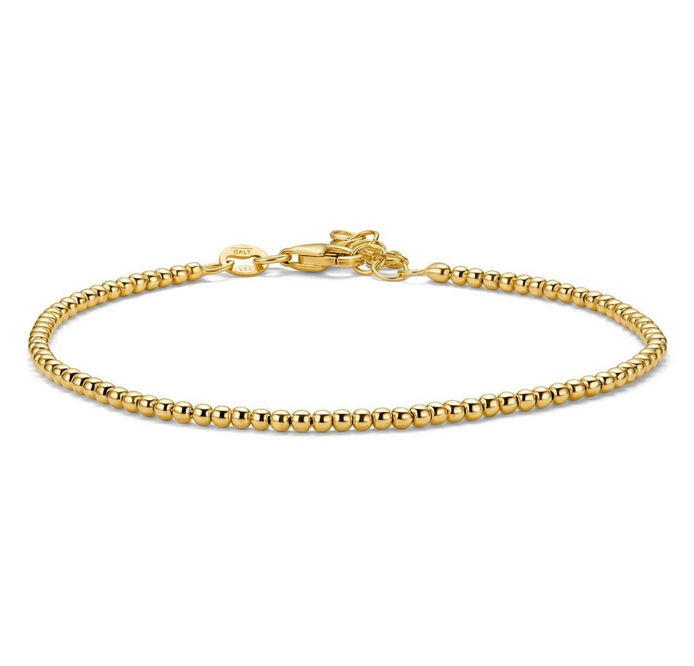 Miore Armband SIL008B - 18 kt. vergoldetes Sterling Silber Kugelarmband 18 cm + 3 cm, handgefertigt in Italien von Miore