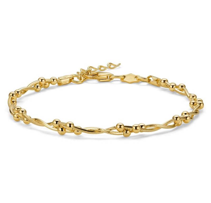 Miore Armband SIL010B - 18 kt vergoldetes 925 Sterling Silberarmband 18 cm + 3 cm, Handgefertigt in Italien von Miore