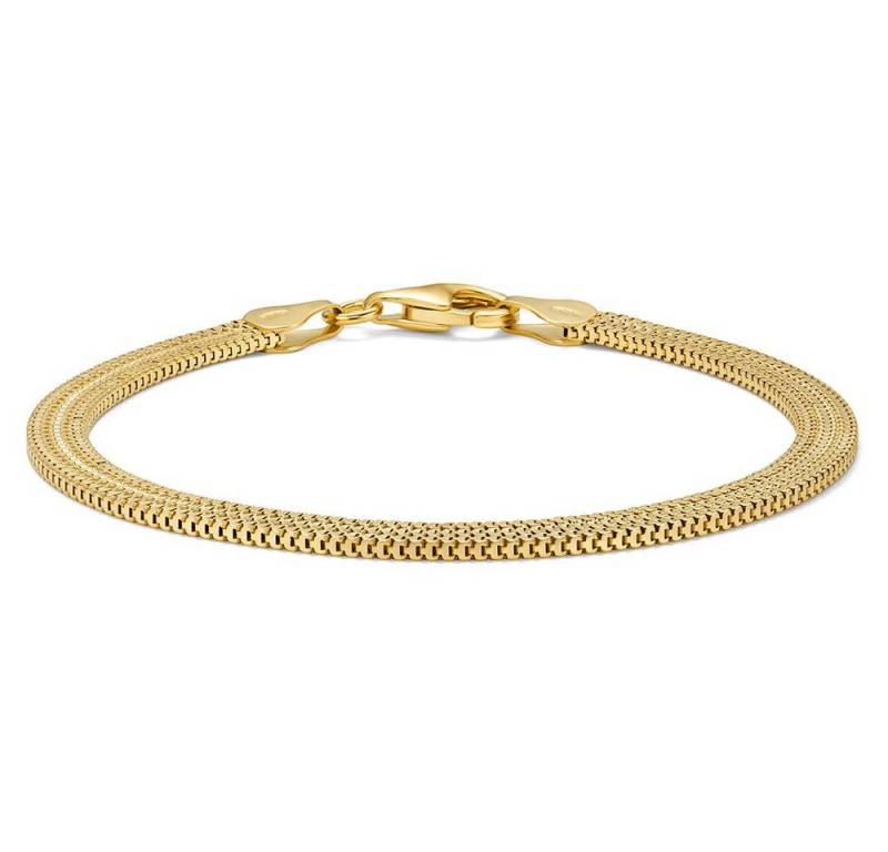 Miore Armband SIL013B - 18 kt vergoldetes 925 Sterling Silber - Mesh Armband 19 cm, Breite 4,7mm handgefertigt in Italien von Miore