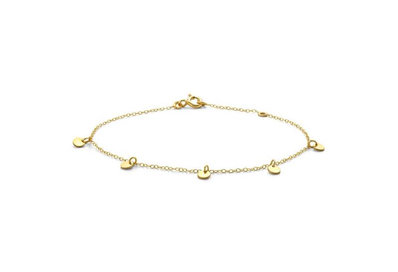 Miore Armkette MGM945B - Gold Armband mit Charm Coin-Anhängern - 9 Karat 375 Geldgold, Kettenlänge verstellbar ca. 16-18 cm von Miore