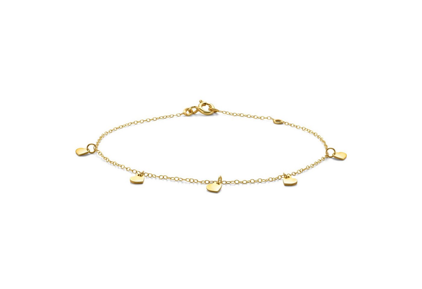Miore Charm-Armband MGM943B - Herz Armband mit Charm Herzanhängern aus 9 Kt 375 Geldgold, an Goldkette 9 Kt 375 Geldgold von Miore