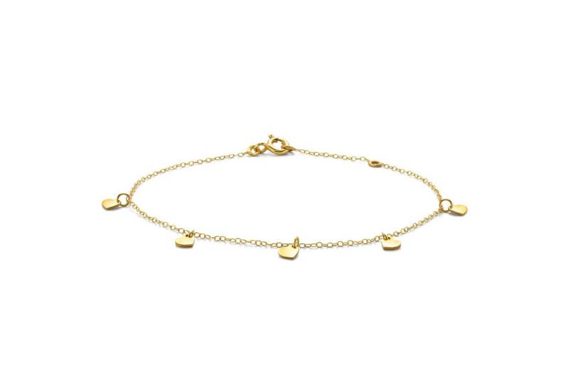 Miore Charm-Armband MGM943B - Herz Armband mit Charm Herzanhängern aus 9 Kt 375 Geldgold, an Goldkette 9 Kt 375 Geldgold von Miore