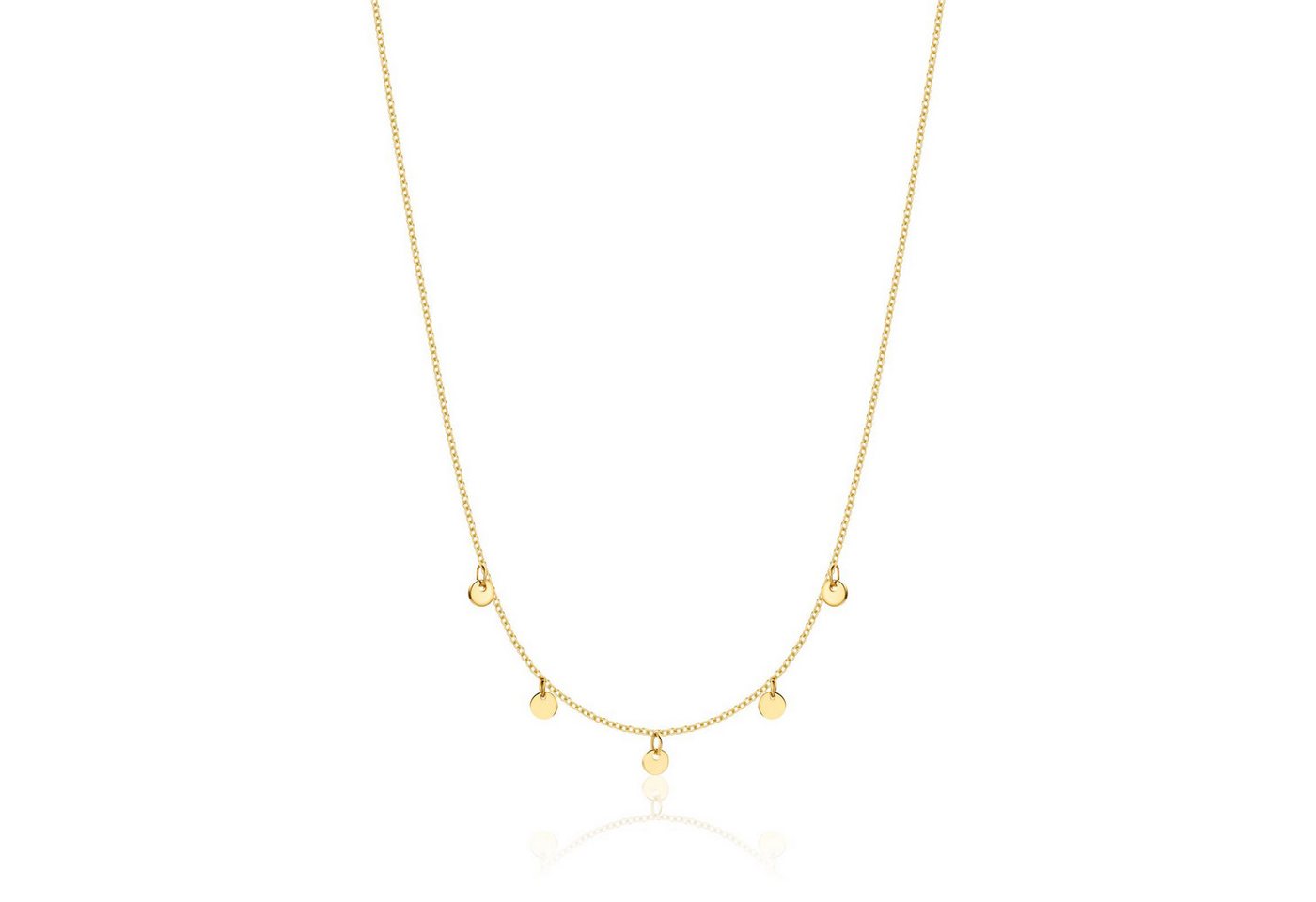 Miore Collier MGM944N - mit kleinen Charm Coin-Anhängern aus 9 Karat Gold, Ankerkette aus 375 Gelbgold von Miore