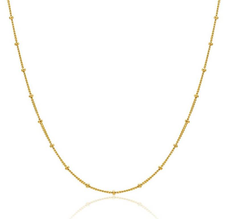 Miore Goldkette SIL031C - 18 kt vergoldete Silberkette 46 cm aus 925 Sterling Silber, Damenhalskette gefertigt in Italien von Miore