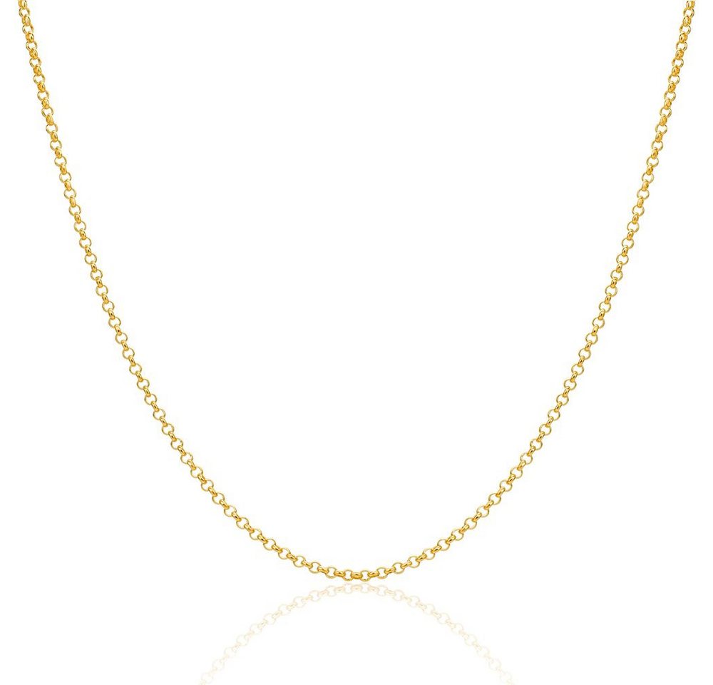 Miore Goldkette SIL034C - 18 kt vergoldete Silberkette 46 cm - 925 Sterling Silber, Damenhalskette handgefertigt in Italien von Miore