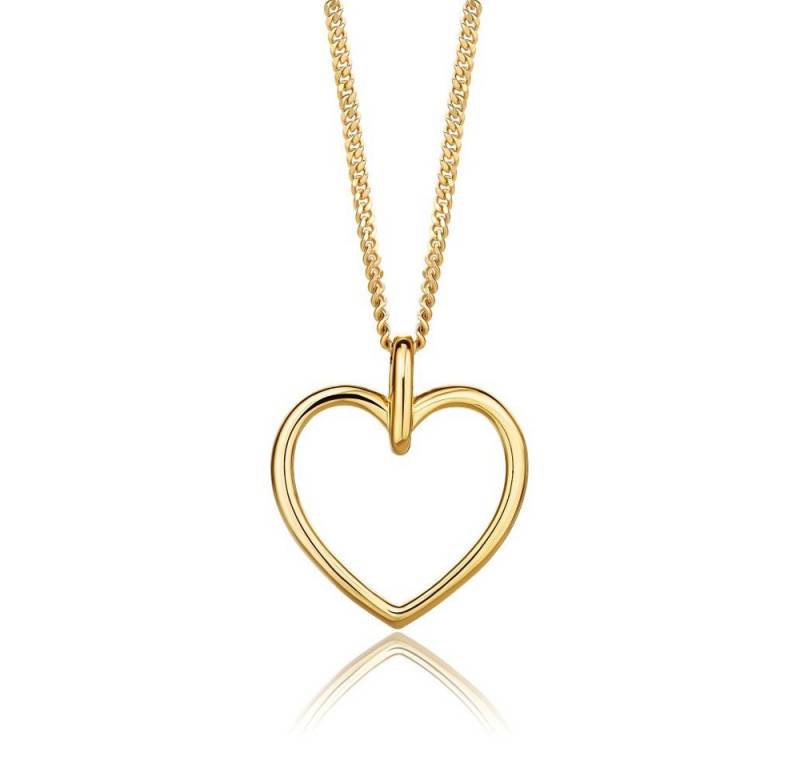 Miore Herzkette MSAE289N - Halskette & Herzanhänger 925 Sterling Silber vergoldet 18Kt, für Damen - Kettenlänge 45cm von Miore