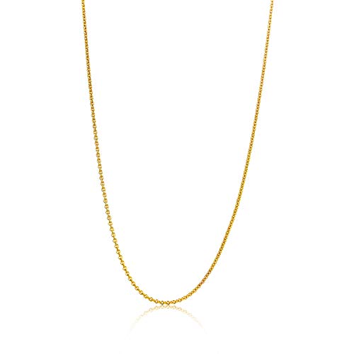 MIORE - Kette Damen aus Gelbgold ohne Anhänger – Filigrane Ankerkette aus 14 Karat Gelbgold (585) – Damenschmuck feine Halskette mit Schmuckbox zum Verschenken (Länge 45 cm) von MIORE