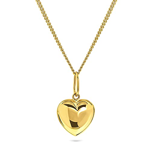 MIORE – Kette mit Herz Anhänger aus 9 Karat Gelbgold (375) – filigrane Gold Halskette Damen – Goldkette in hochwertiger Schmuckschachtel zum Verschenken (45 cm) von MIORE