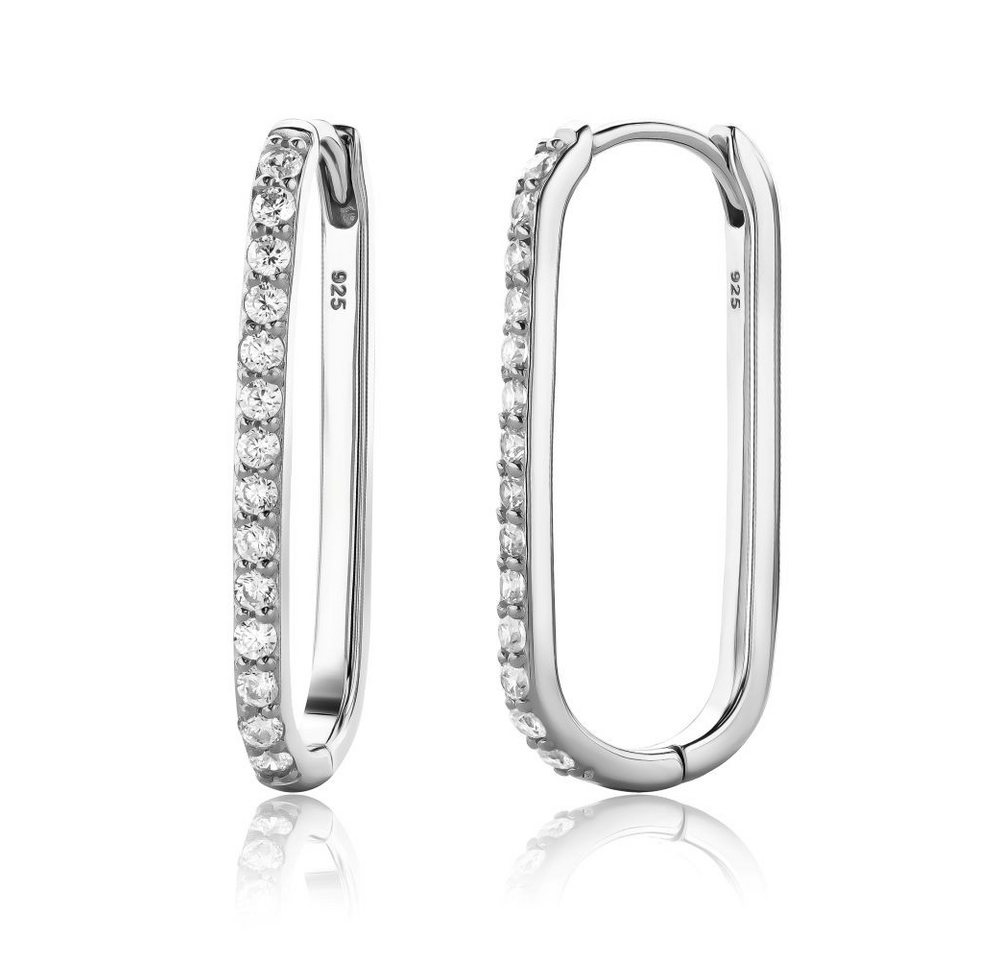 Miore Klappcreolen MSAE295E - 925 Sterling Silber - Ohrringe mit Zirkonia Steinen 0,84 Kt, mit 28 Steinen für Damen von Miore
