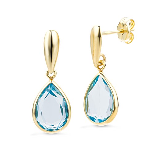 Miore Schmuck Damen Tropfen Ohrringe mit Edelstein Geburtsstein Topas Ohrhänger aus Gelbgold 14 karat / 585 Gold Miore Schmuck Damen Tropfen Ohrringe mit Edelstein Geburtsstein Topas Ohrhänger aus Gelbgold 14 karat / 585 Gold von MIORE