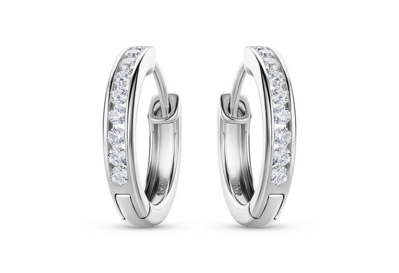 Miore Paar Creolen MSM079E aus 925 Sterlingsilber mit 18 Zirkonia Steinen, Damen Ohrringe mit 0,78 Karat von Miore