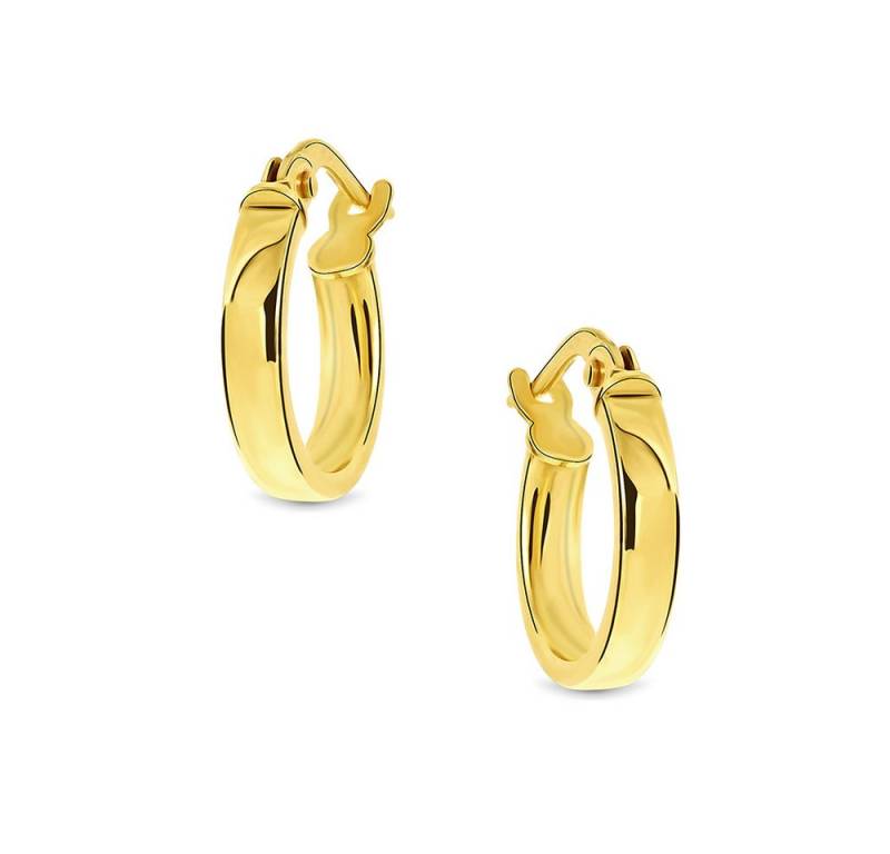 Miore Paar Creolen - Ohrringe Gold 375 9 Kt Gelbgold, goldene runde Creolen für Damen, 1 Paar Ohrringe Gold 375 9 Kt Gelbgold, goldene runde Creolen von Miore