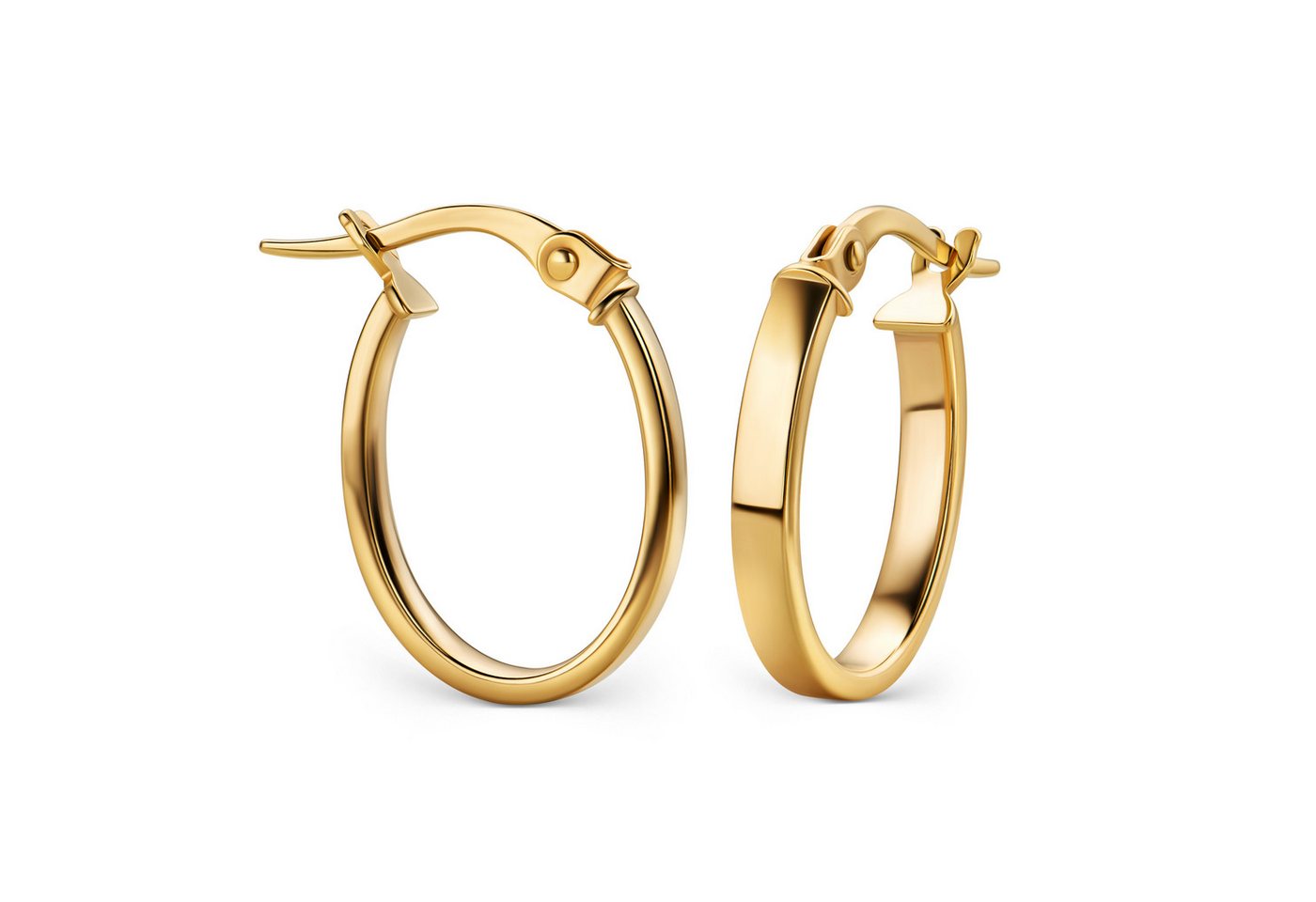 Miore Paar Creolen - Ohrringe aus Gold 375 9 Kt Gelbgold, goldene Creolen Damen, 9 Karat Gelbgold Creolen für Damen von Miore