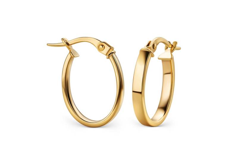 Miore Paar Creolen - Ohrringe aus Gold 375 9 Kt Gelbgold, goldene Creolen Damen, 9 Karat Gelbgold Creolen für Damen von Miore