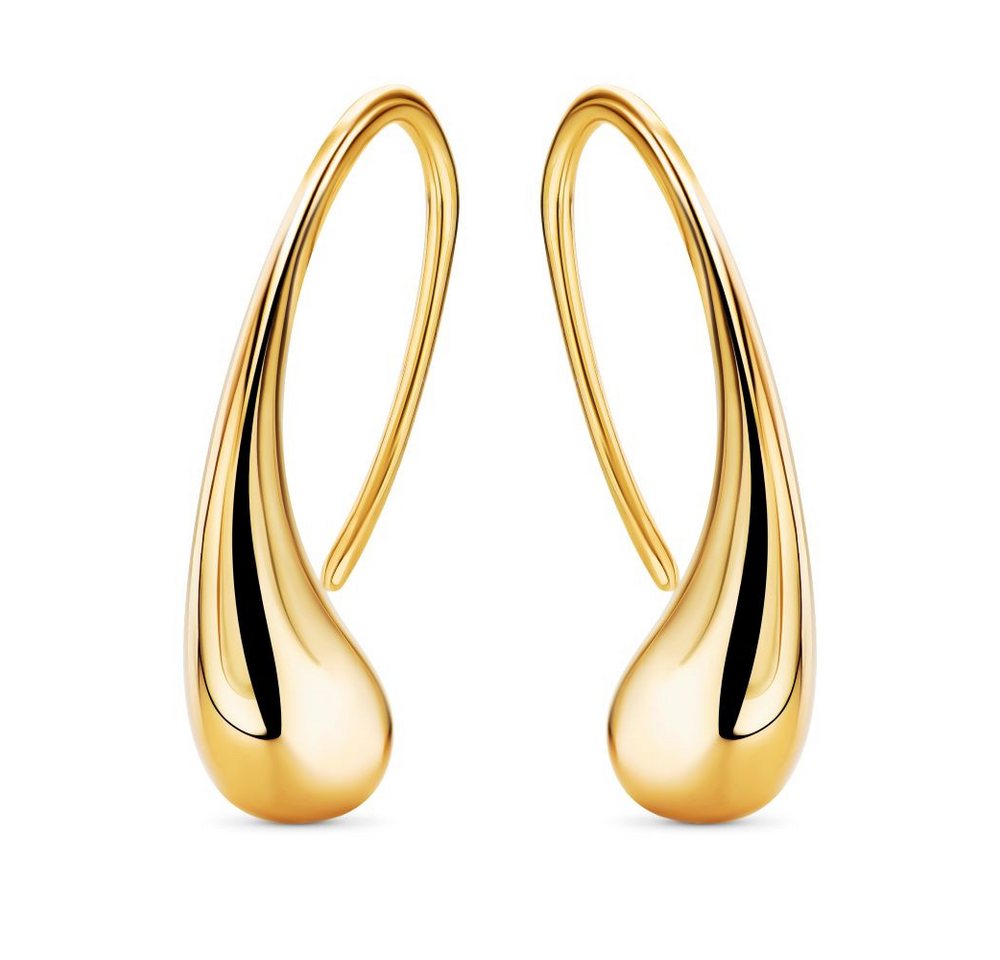 Miore Paar Ohrhaken MSAE293E - moderne Tropfenform aus 925 Sterling Silber/vergoldet, Damen Ohrringe 18 Kt. vergoldet von Miore