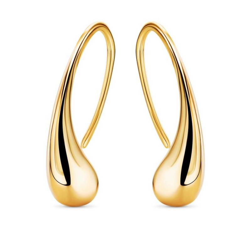 Miore Paar Ohrhaken MSAE293E - moderne Tropfenform aus 925 Sterling Silber/vergoldet, Damen Ohrringe 18 Kt. vergoldet von Miore