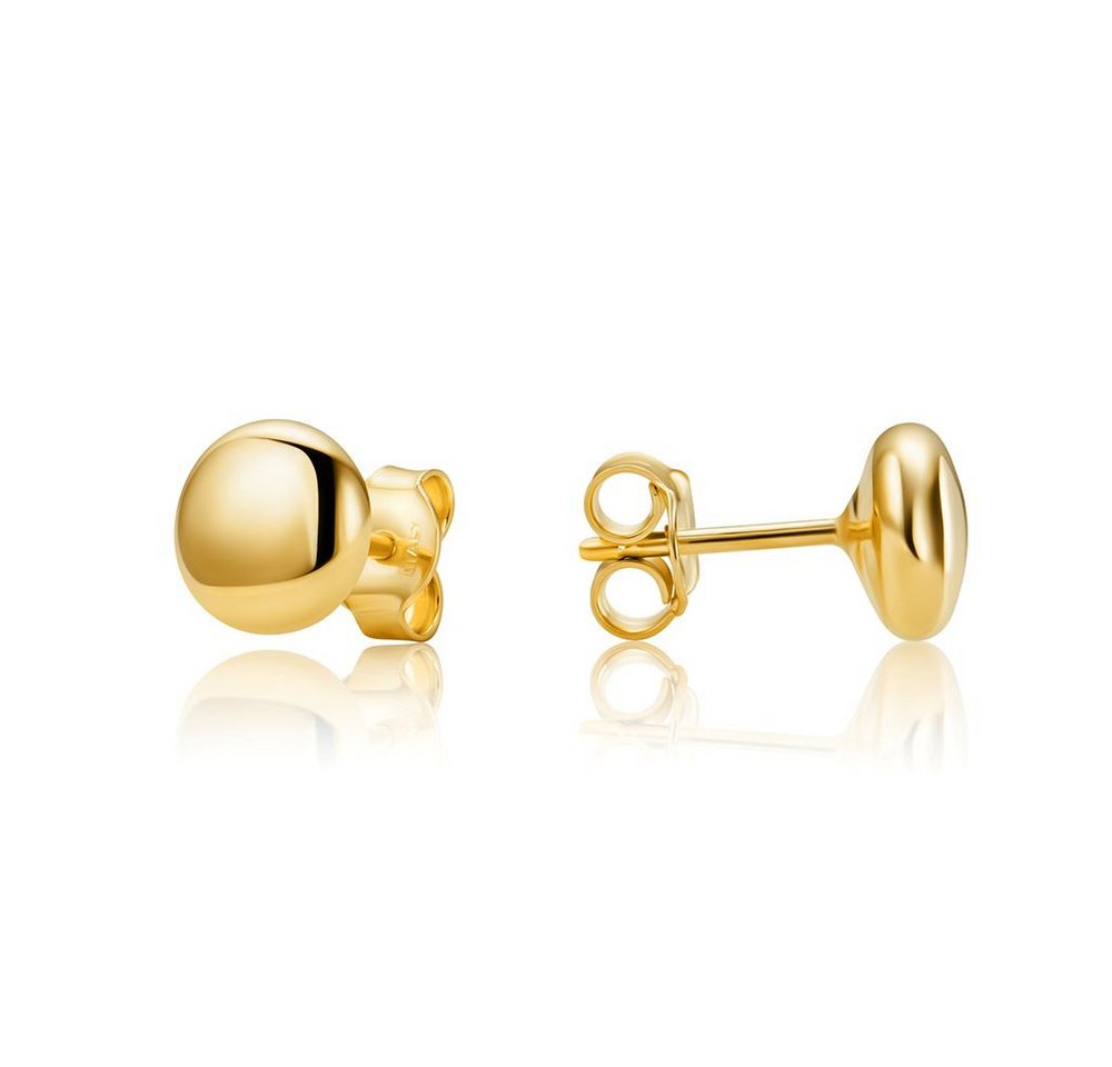 Miore Paar Ohrstecker SIL016E - aus 925 Sterling Silber - 18 kt vergoldet - 7 mm x 7 mm, Damenohrringe handgefertigt in Italien von Miore