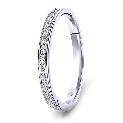MIORE Ring Damen 0.05 Ct Diamant Ewigkeitsring aus Weißgold 9 Karat / 375 Gold, Schmuck mit Diamanten Brillanten von MIORE