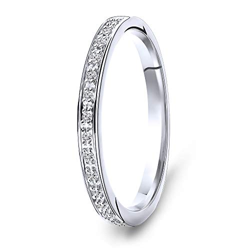 Miore Ring Damen 0.05 Ct Diamant Ewigkeitsring aus Weißgold 9 Karat / 375 Gold, Schmuck mit Diamanten Brillanten von MIORE