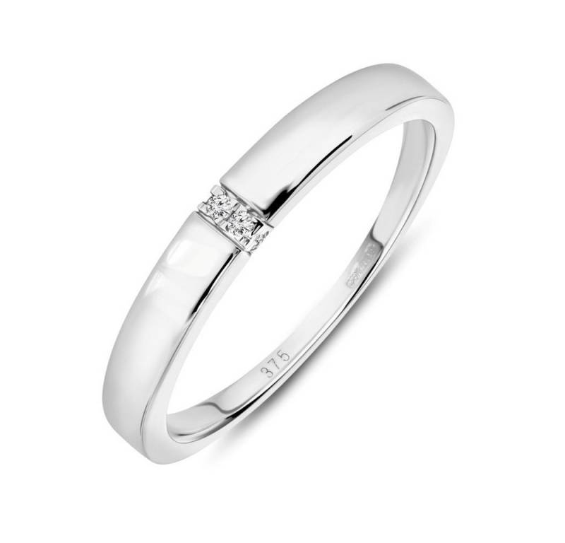 Miore Verlobungsring Damen 9 Karat Weißgold (375) mit 0.02 Ct Diamanten in diversen Größen, Verlobungsring Damen 9 Karat Weißgold (375) mit 0.02 Ct Diamanten von Miore