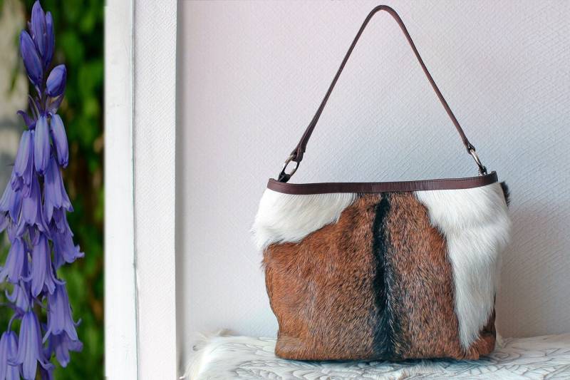 Hair On Hide Tasche, Braune Ledertasche Aus Rindsleder. Rindsleder-Tasche, Rindsleder-Geldbörse, Western-Geldbörsen Und Taschen, Shopper-Tasche von MiowBali