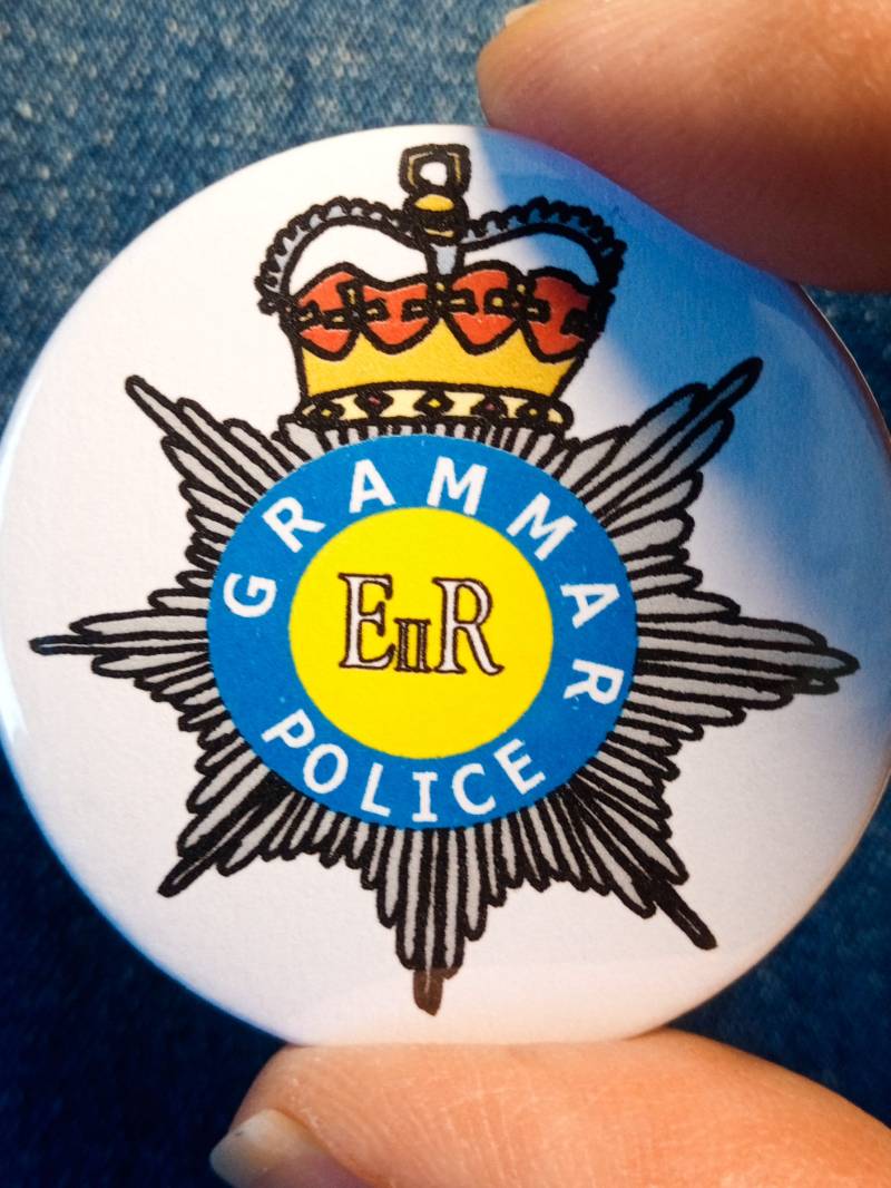Grammatik Polizei Abzeichen Lehrer Pin Anstecker Button Englisch Ausbildung von MiowandMolly