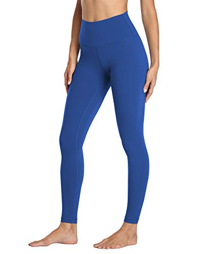 Mipaws Damen High Rise Leggings volle Länge Yogahose mit Bauchkontrolle Nahtloser Bund - Blau - Klein von Mipaws