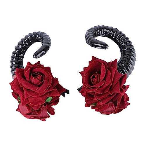 Mipcase 1 Paar Klaue Haarnadel Dämonenhorn Horn Haarspange Blumen Gotisches Horn Haarspangen Aus Metall Für Damen Halloween-haarnadeln Hörner Cosplay Fräulein Künstlich Schmuck von Mipcase