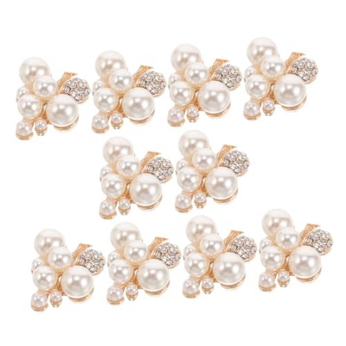 Mipcase 10 Stück Teiliges Brautschmuck mit Perlen und Strasssteinen Flexible DIY Haarschmuck Accessoires Handgefertigte Glänzende Flatback Ornamente für Hochzeit Brautjungfern und von Mipcase