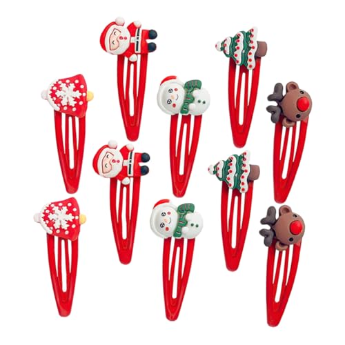 Mipcase 10 Stück Teiliges Haarschmuck Weihnachts Haarspangen in Rot und Leichte Haarklammern für Damen und Mädchen Vielseitig Einsetzbar zum Stylen von und Pferdeschwanz Festlicher von Mipcase