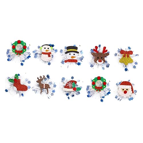 Mipcase 10 Stück Teiliges Weihnachts Haarspangen aus Langlebigem und Vliesstoff Festliche Haar Accessoires mit und Schneemann für und Cosplay von Mipcase
