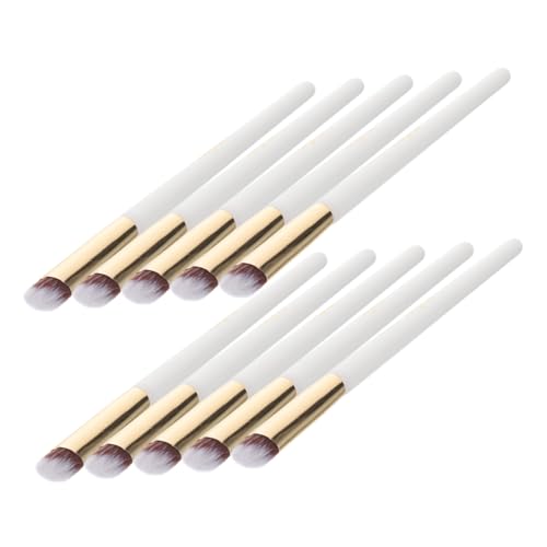 Mipcase 10Stücke Make Up Pinsel Abgewinkelte Concealer Pinsel für Präzises Auftragen Kosmetikpinsel für Damen für Anfänger und Profis und Langlebig von Mipcase