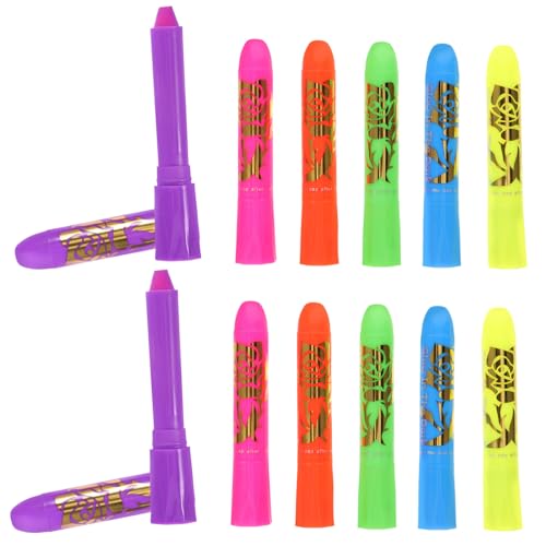Mipcase 12 Stück Teiliges Waschbarer Ungiftiger Gesichtsmalkreide Stifte für Bodypainting Professionelle Anwendung für Halloween Geburtstag Party und Kreative DIY Kunst von Mipcase