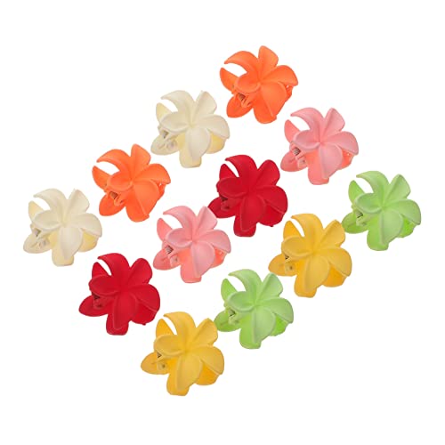 Mipcase 12stücke Hawaiian Blüten Haarklammern Dekorative Blumen-clips Für Frauen Und Mädchen Rutschfeste Haarspangen Für Dünnes Haar in Verschiedenen Farben Grün Gelb Rot Orange Rosa Weiß von Mipcase
