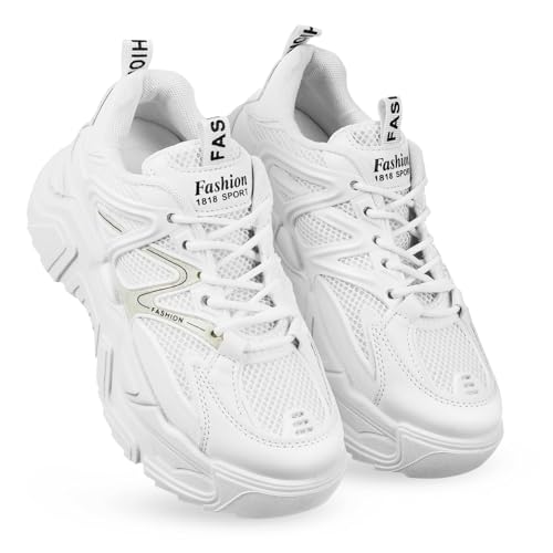 Mipcase 1Paar Damen Sneaker Turnschuhe Atmungsaktive Fashion Schuhe rutschfeste Sohlen Langlebige PU Materialien Vielseitige Sportschuhe von Mipcase
