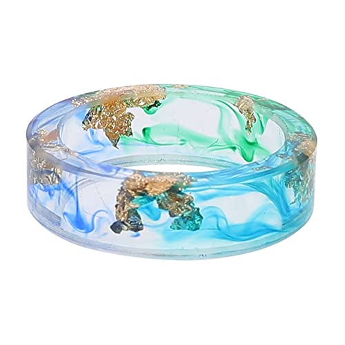 Mipcase 1Stück Goldfolienring Harz Handgefertigter Schmuck Einzigartiges Design für Festivals Besondere Anlässe Hautfreundliches Material Perfektes für Ihre von Mipcase