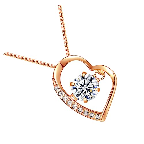Mipcase 1Stück Herzförmige Halskette für Damen mit Roségold Anhänger Verstellbarem Halsring für Mipcase 1Stück Herzförmige Halskette für Damen mit Roségold Anhänger Verstellbarem Halsring für von Mipcase