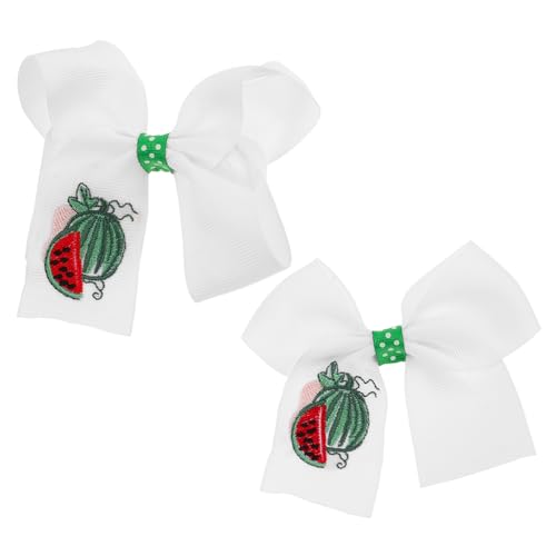 Mipcase 2 Große Schleifenclips: Haarspangen Mit Obstmotiv, Haarnadel Mit Schleife Und Erdbeermuster Für Partys Und Den Alltag, Süßes Haar-accessoire Für Mädchen von Mipcase